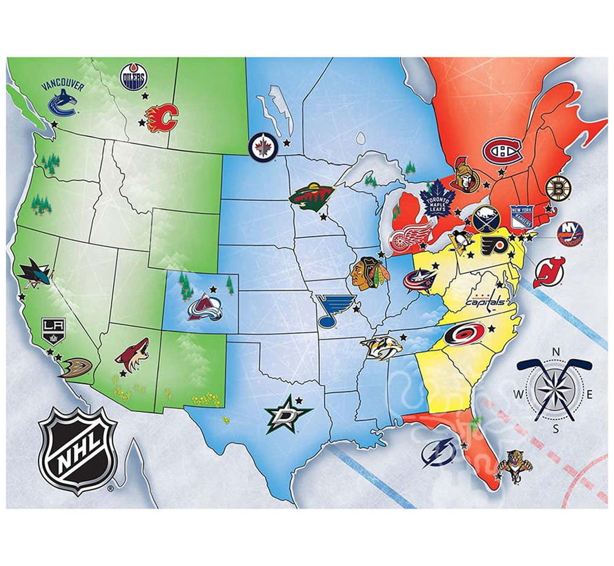MasterPieces NHL Hockey Map Puzzle 500pcs