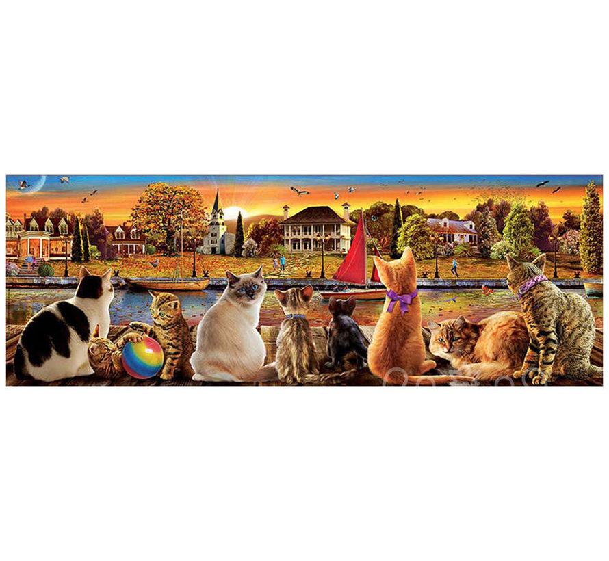 Educa Cats on the Quay Panorama Puzzle 1000pcs