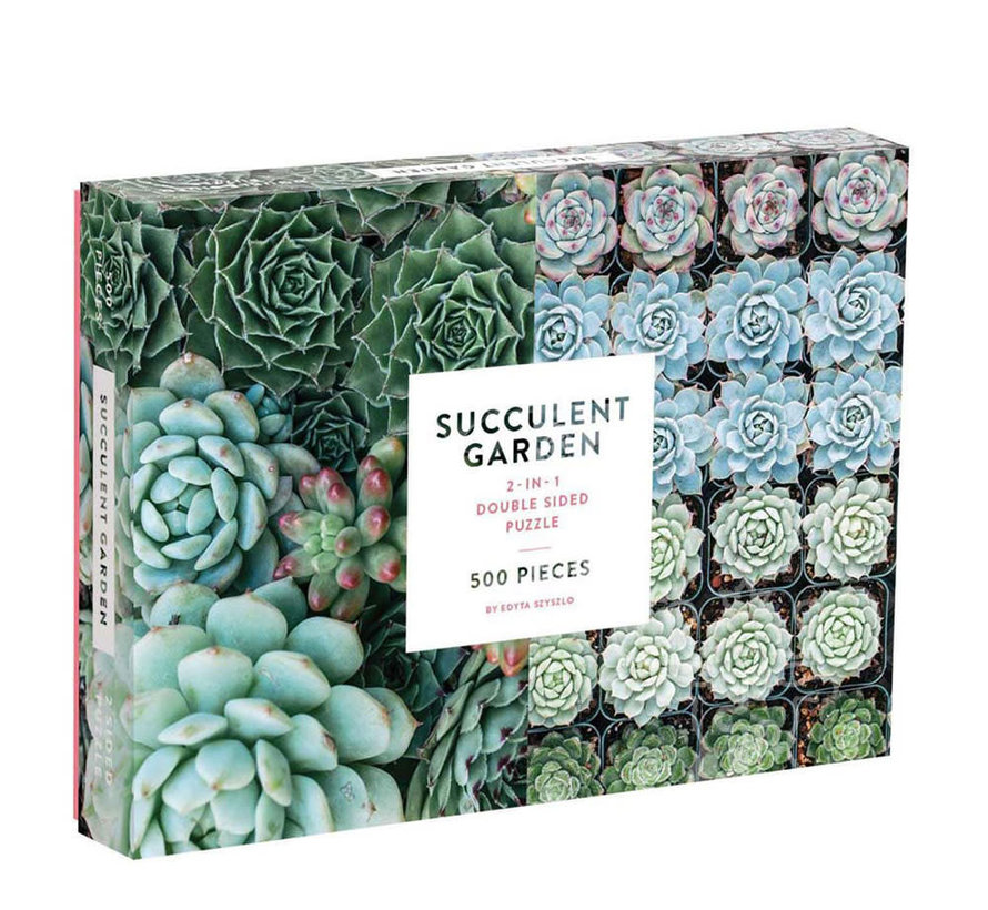 Galison Succulent Garden Double Sided Puzzle 500pcs