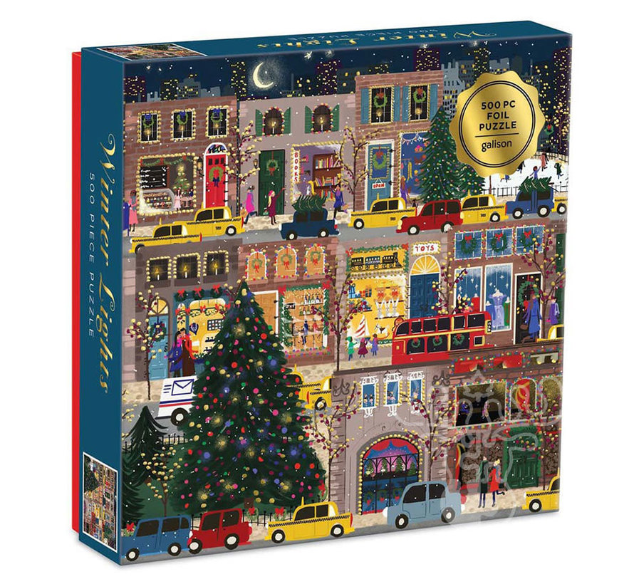 Galison Joy Laforme Winter Lights Foil Puzzle 500pcs