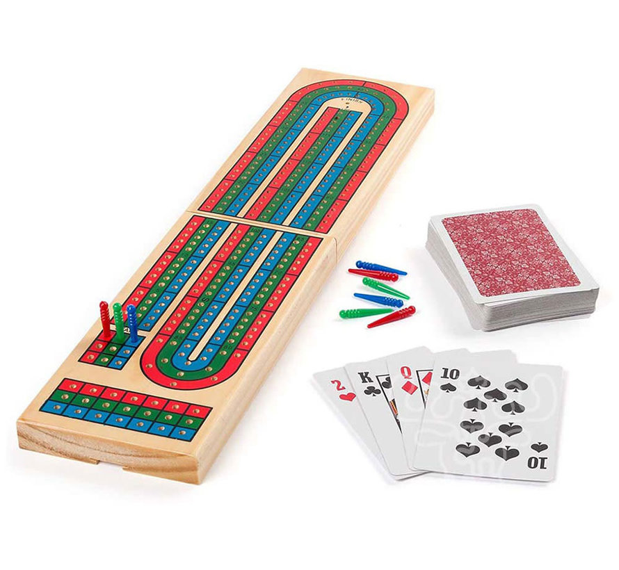 Folding Wood Cribbage 3 Track Coloured