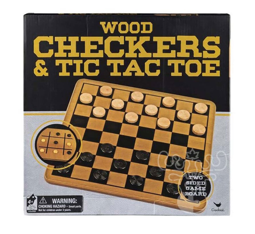 Wood Checkers & Tic Tac Toe