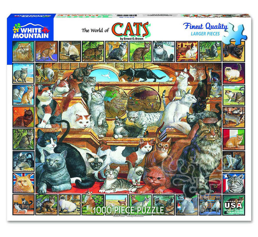 White Mountain World of Cats Puzzle 1000pcs