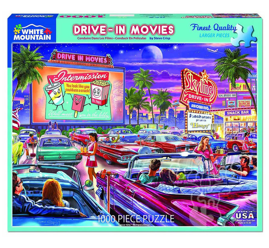 White Mountain Drive-In Movie Puzzle 1000pcs