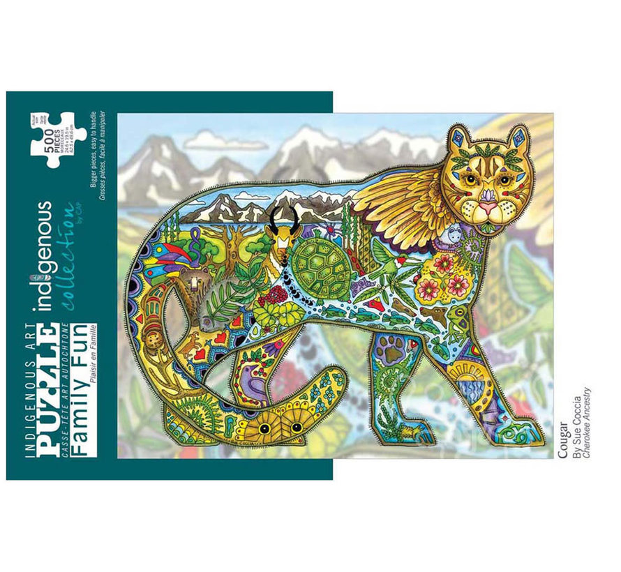Indigenous Collection: Cougar Family Puzzle 500pcs