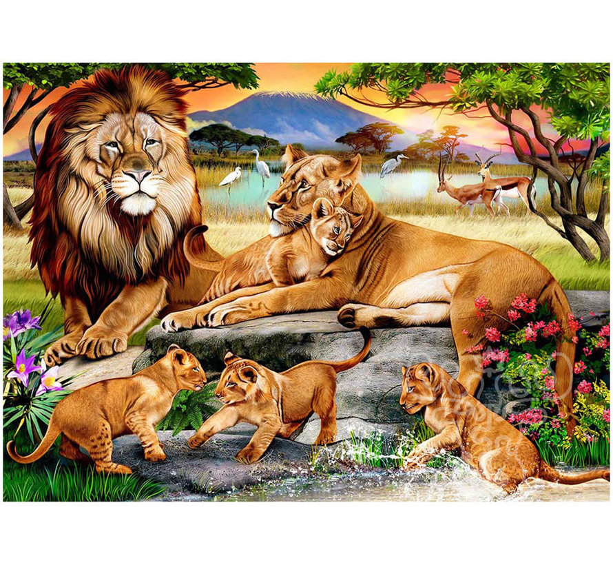 Willow Creek Lion’s Family on the Savannah Puzzle 1000pcs