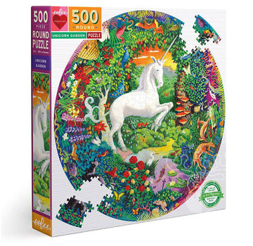 EeBoo eeBoo Unicorn Garden Round Puzzle 500pcs