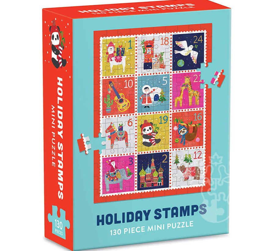 Galison Holiday Stamps Mini Puzzle 130pcs