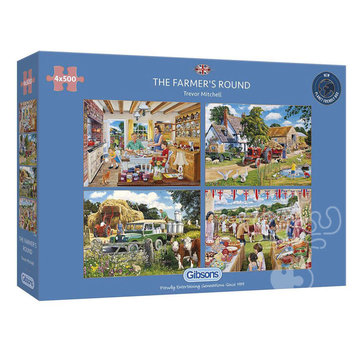 Gibsons Gibsons The Farmers Round Puzzle 4 x 500pcs