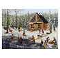 FINAL SALE Pierre Belvedere Genest: Winter at the Log Cabin Puzzle 1000pcs