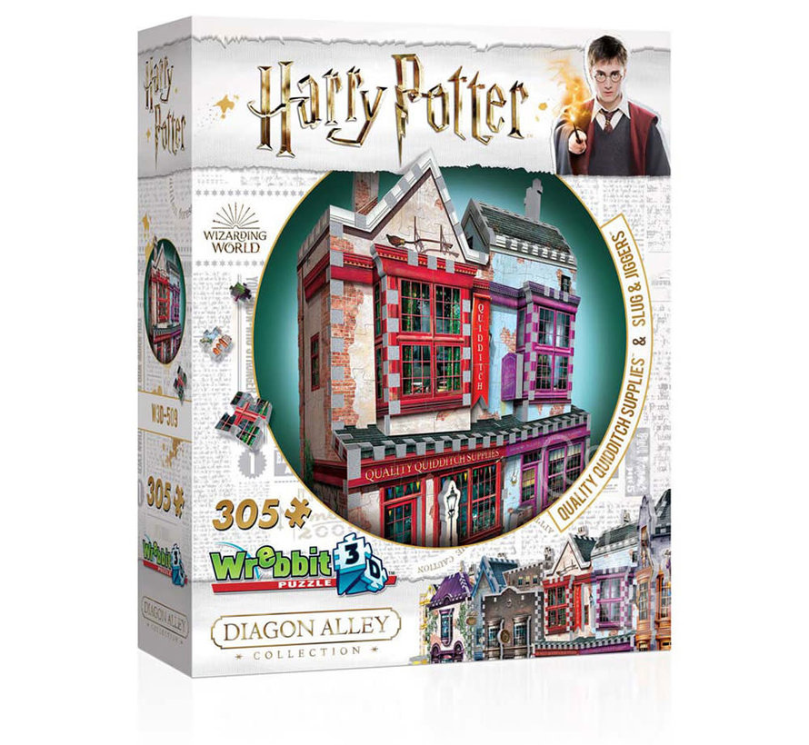 Wrebbit Harry Potter Diagon Alley Collection: Quality Quidditch Supplies™ and Slug and Jiggers™ Puzzle 305pcs