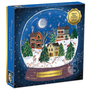Galison Galison Joy Laforme Winter Snow Globe Foil Puzzle 500pcs
