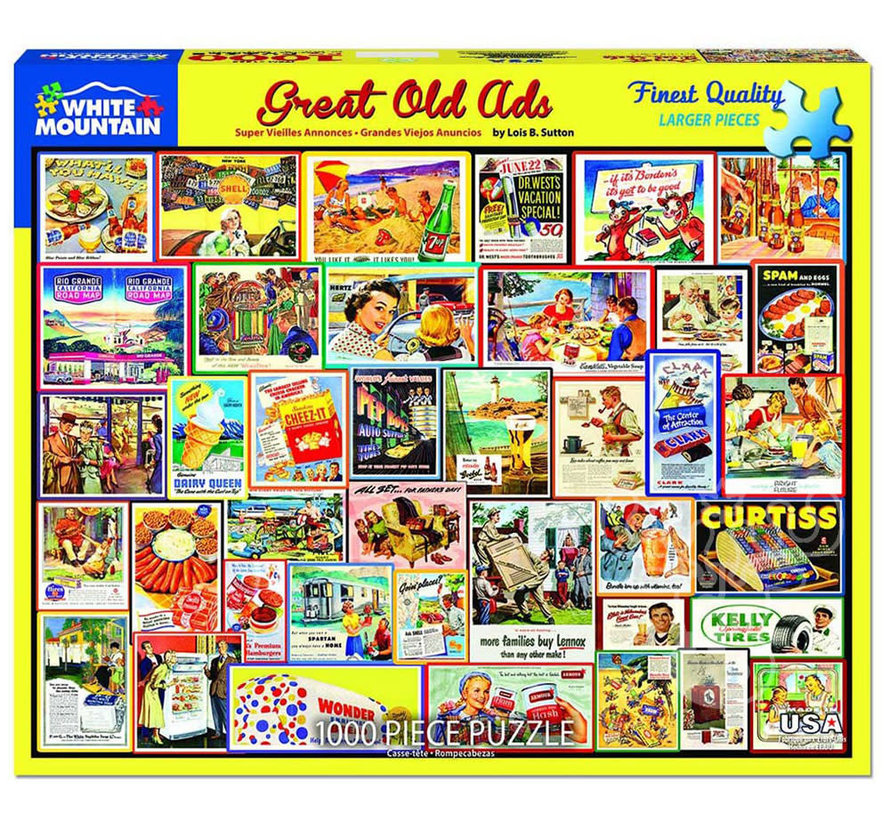 White Mountain Great Old Ads Puzzle 1000pcs