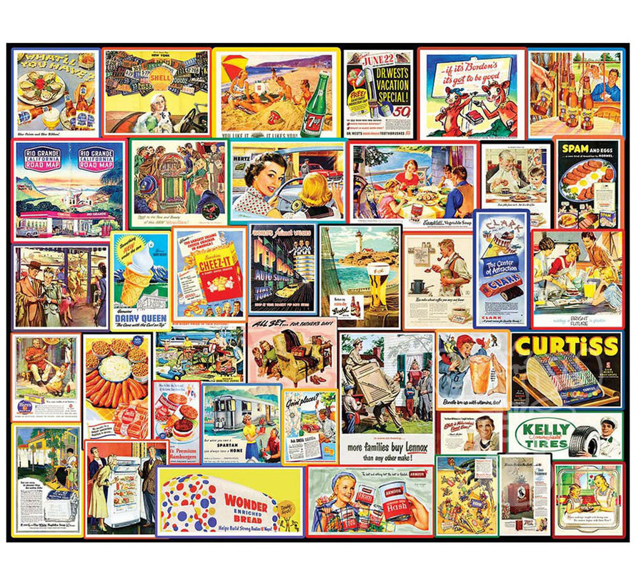 White Mountain Great Old Ads Puzzle 1000pcs