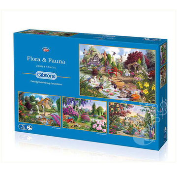 Gibsons Gibsons Flora & Fauna Puzzle 4 x 500pcs