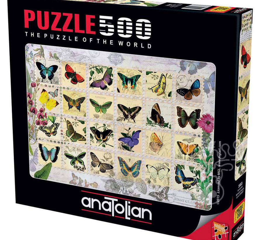 Anatolian Butterfly Stamps Puzzle 500pcs