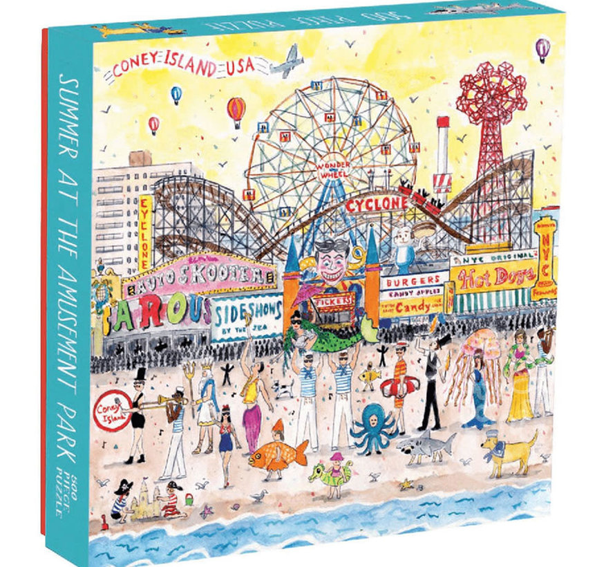 Galison Michael Storrings Summer at the Amusement Park Puzzle 500pcs