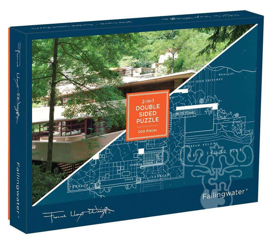 Galison Frank Lloyd Wright Fallingwater Double Sided Puzzle 500pcs