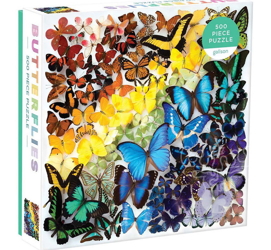 Galison Rainbow Butterflies Puzzle 500pcs