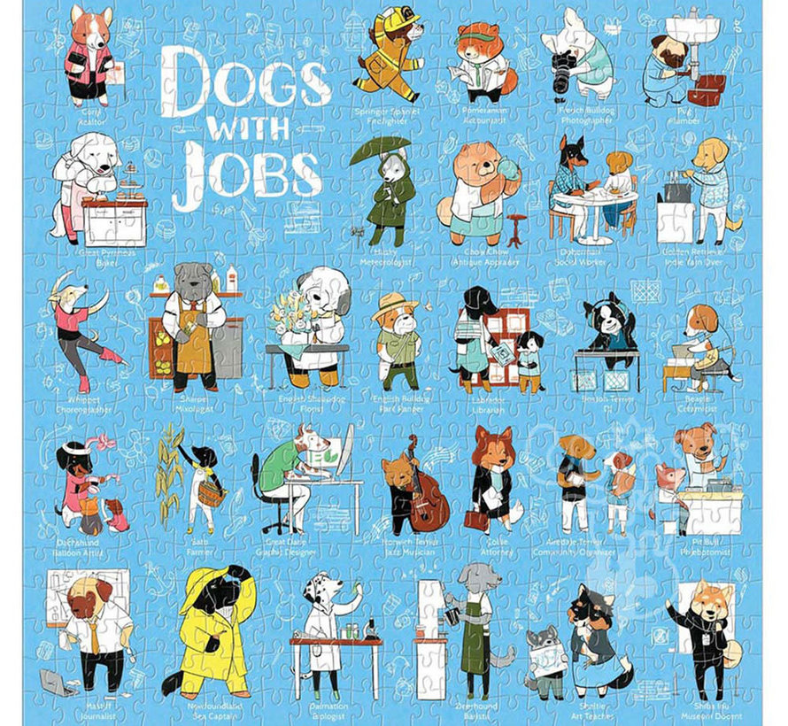 Galison Dogs with Jobs Puzzle 500pcs