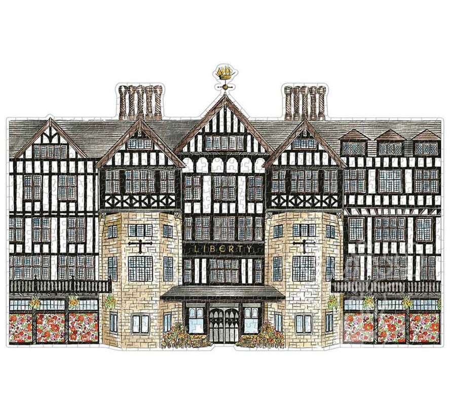 Galison Liberty London Tudor Building Double Sided Shaped Puzzle 750pcs