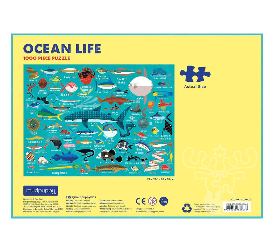 Mudpuppy Ocean Life Puzzle 1000pcs