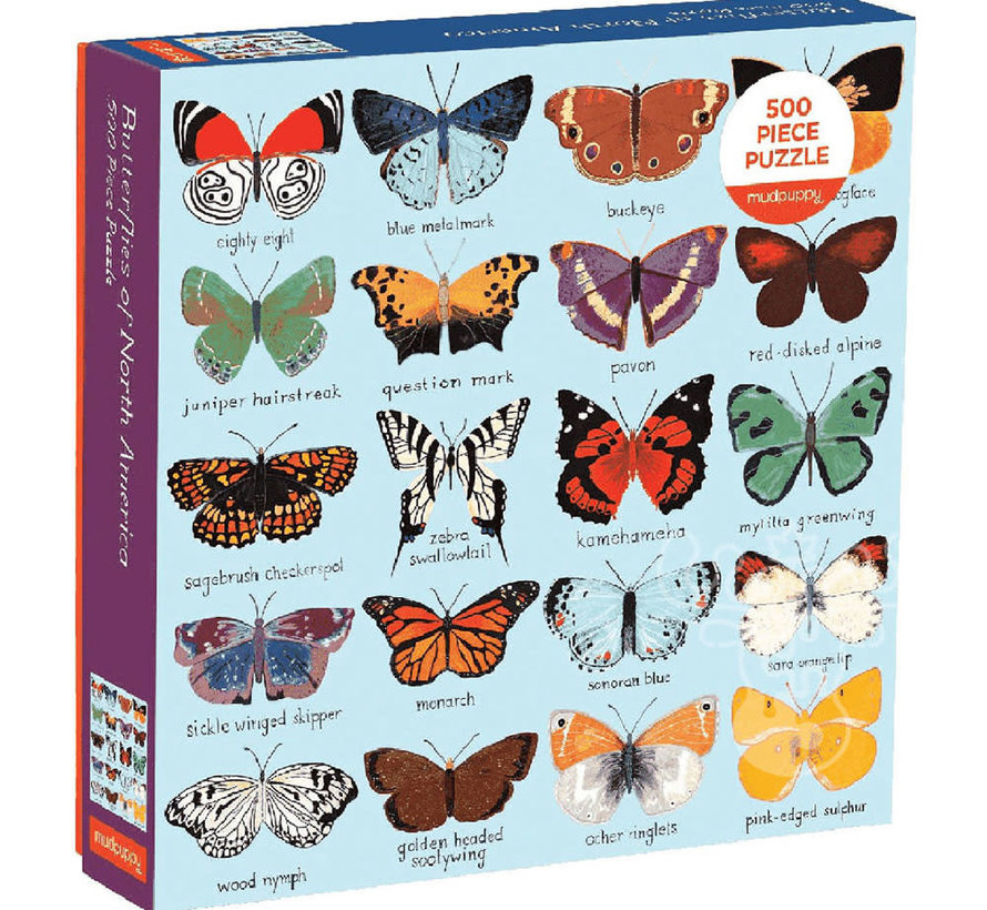 Mudpuppy Butterflies of North America Puzzle 500pcs