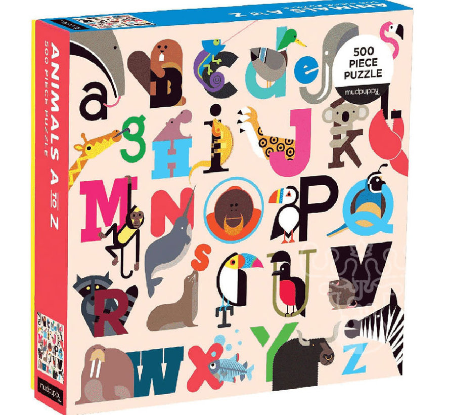 Mudpuppy Animals A to Z Puzzle 500pcs