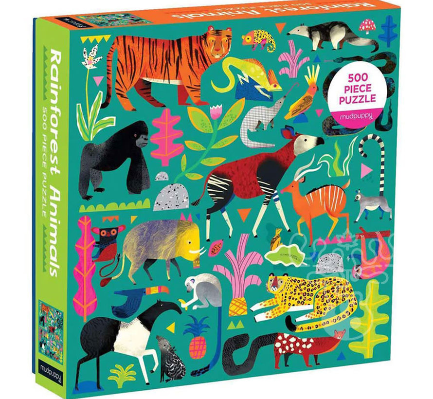 Mudpuppy Rainforest Animals Puzzle 500pcs