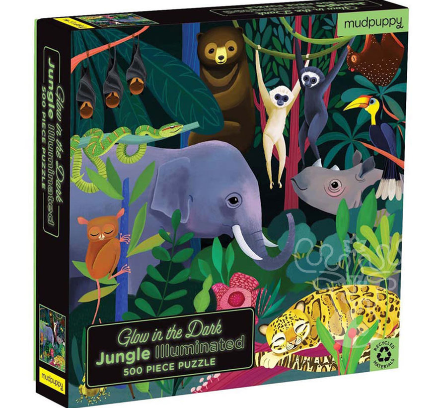 Mudpuppy Glow in the Dark Jungle Illuminated Puzzle 500pcs