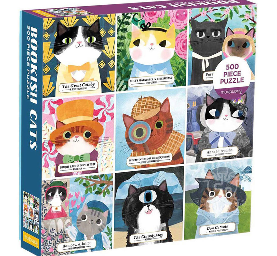 Mudpuppy Bookish Cats Puzzle 500pcs