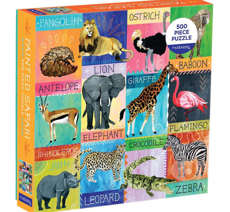 Mudpuppy Painted Safari Puzzle 500pcs