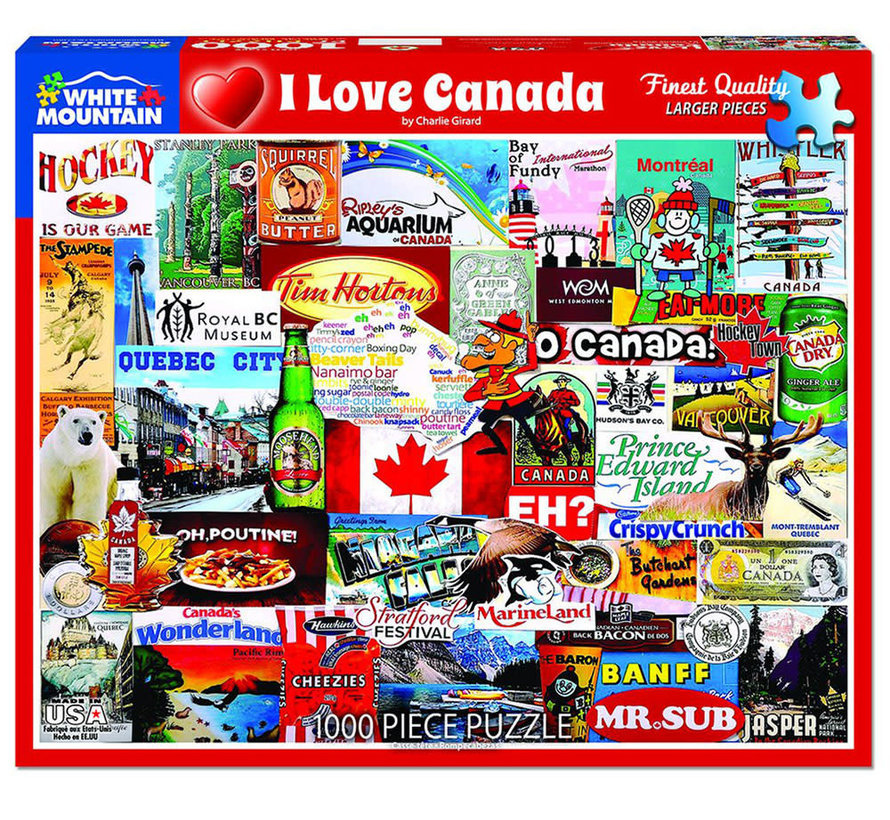 White Mountain I Love Canada Puzzle 1000pcs