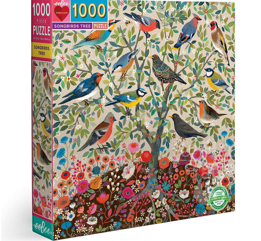 FINAL SALE eeBoo Songbirds Tree Puzzle 1000pcs