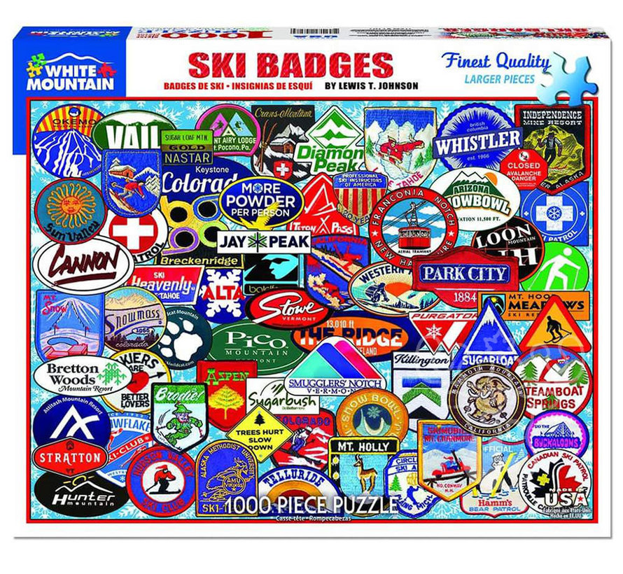 White Mountain Ski Badges Puzzle 1000pcs