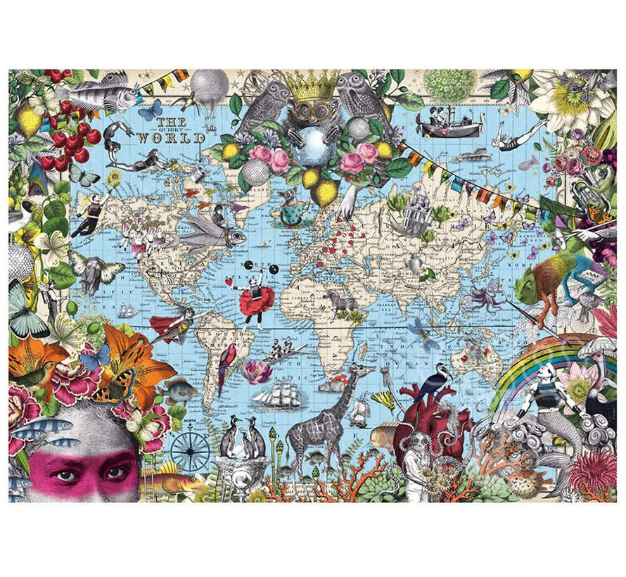 Heye Map Art Quirky World Puzzle 2000pcs