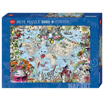 Heye Heye Map Art Quirky World Puzzle 2000pcs