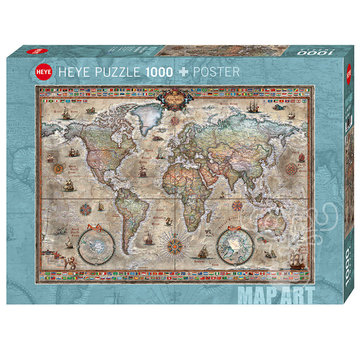 Heye Heye Map Art Retro World Puzzle 1000pcs