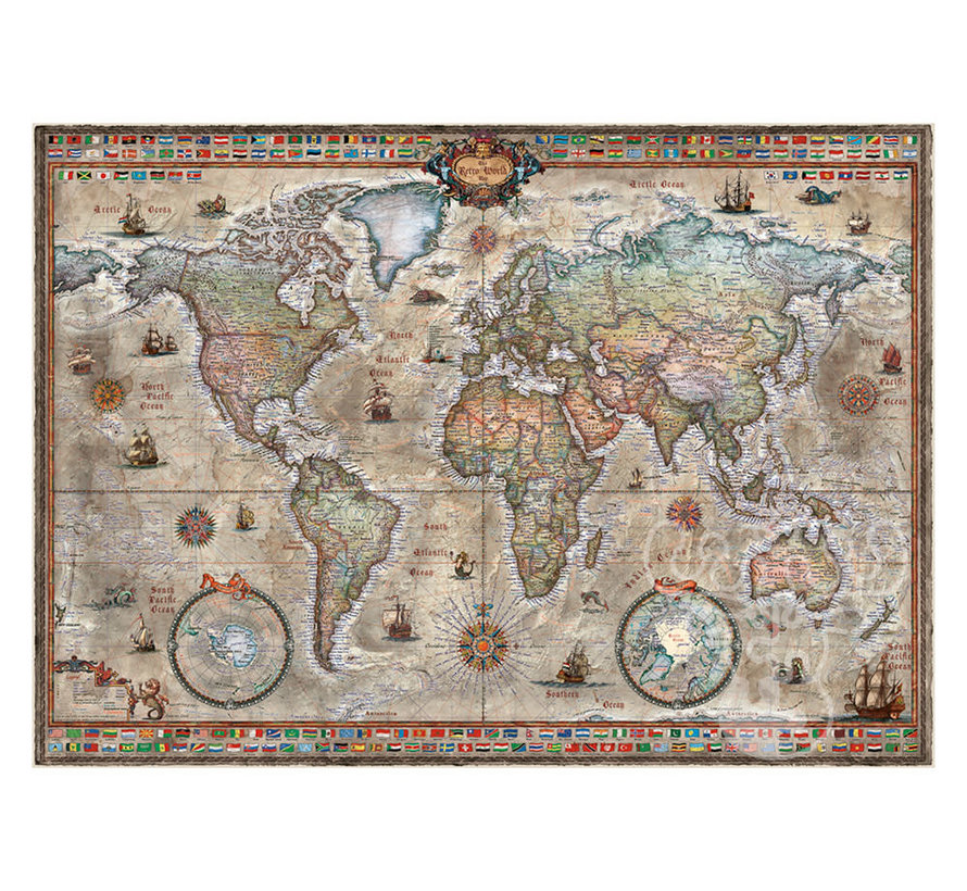 Heye Map Art Retro World Puzzle 1000pcs