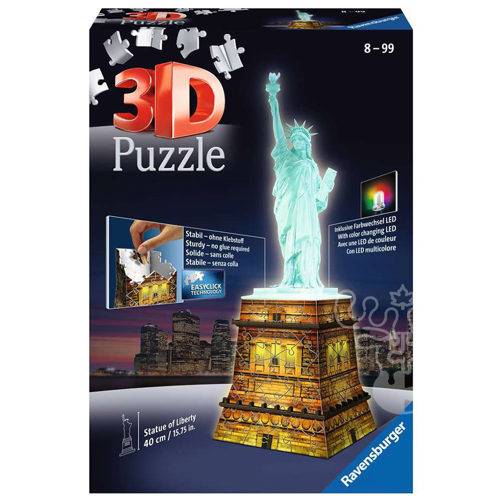 Ravensburger 3D Statue of Liberty Night Edition Puzzle 108pcs Puzzles