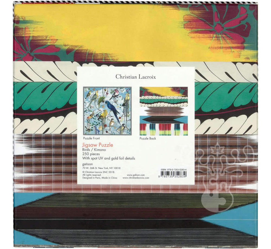 FINAL SALE Galison Christian Lacroix Birds Sinfonia Double Sided Puzzle 250pcs-CL