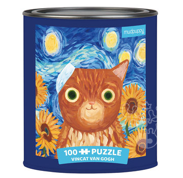 Mudpuppy Mudpuppy Vincat van Gogh Artsy Cats Puzzle Tin 100pcs