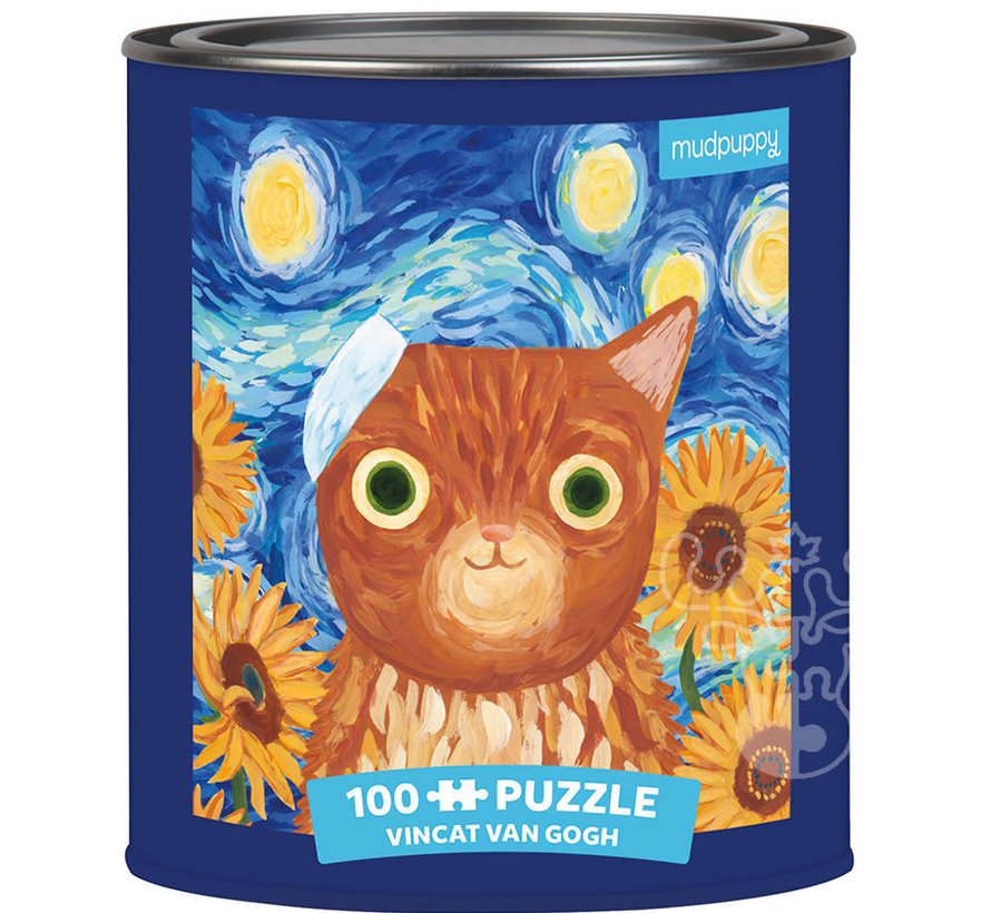 Mudpuppy Vincat van Gogh Artsy Cats Puzzle Tin 100pcs