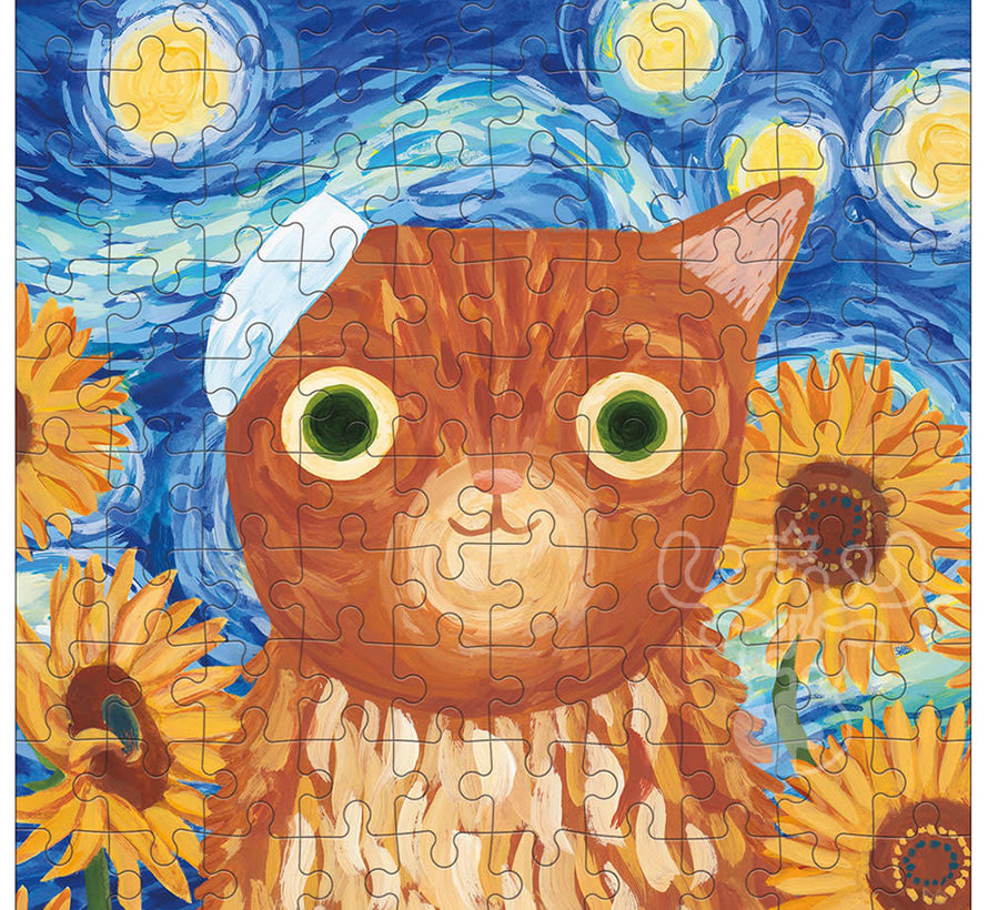Mudpuppy Vincat van Gogh Artsy Cats Puzzle Tin 100pcs