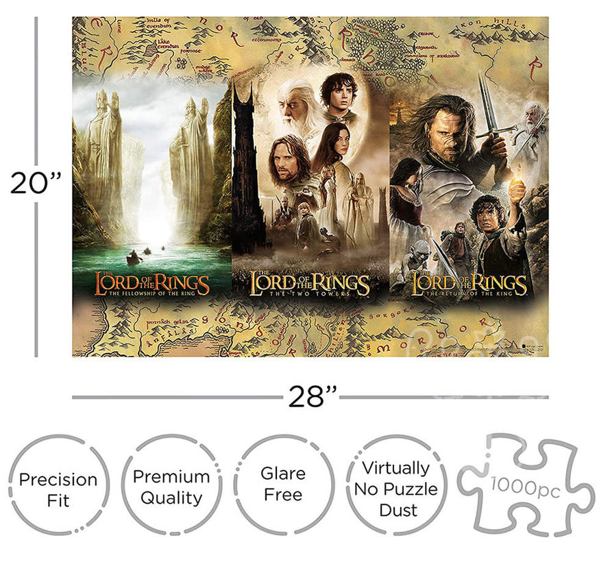 Aquarius Lord of the Rings - Triptych Puzzle 1000pcs