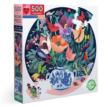 EeBoo eeBoo Still Life with Flowers Round Puzzle 500pcs