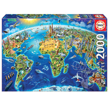 Educa Borras Educa World Landmarks Globe Puzzle 2000pcs