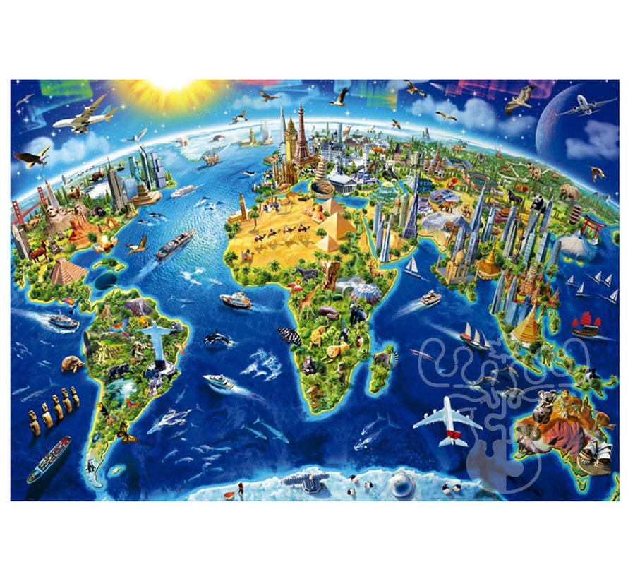 Educa World Landmarks Globe Puzzle 2000pcs