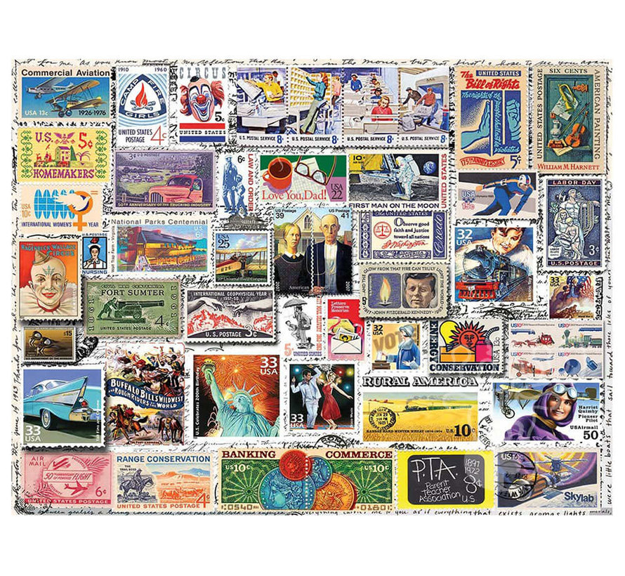 White Mountain Classic Stamps Puzzle 500pcs