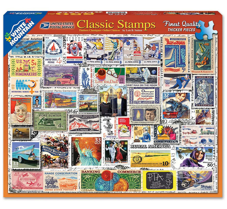 White Mountain Classic Stamps Puzzle 500pcs